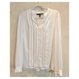 Sz 10 White House Black Market White Blouse