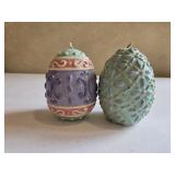 (2) 5" Ceramic Easter Egg Candles