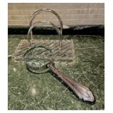 Heavy Glass Letter Holder & Magnifying Glass