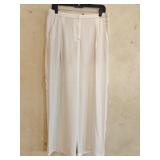 Sz 10 Elie Tahari White Wide Leg Slacks Elastic