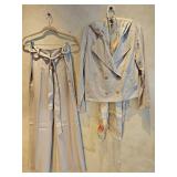 Sz 8 Trina Turk Khaki Blazer & Pants Set w/