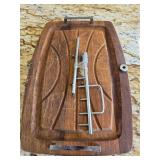 Mid-century Modern Wood Carving Board with a m