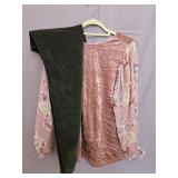 Tru Luxe Crushed Velvet and Sheer Floral Long