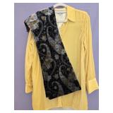 John Mark Mustard Velvet Top (Med) + Tribal