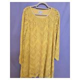 MSSP Yellow Lace Fully Lined Dress Sz Med