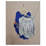 (2) Blue Flowy Tops