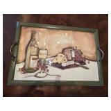 20"ï¿½14" Hand Painted Tile Tray w/Handles
