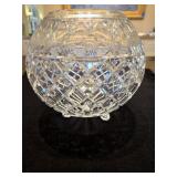 Beautiful 9" Large Footed Crystal Rose Bowl