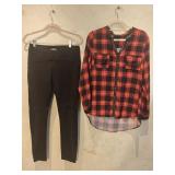 MD Plaid Top & Scrunch Leggings