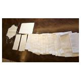 Assorted White Cloth Napkins + Battenburg Lace