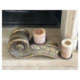 16.5"x7ï¿½ Ornate Gold Tone Pillar Candle Holder