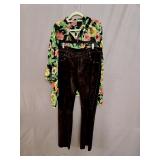 I Maddine Sheer Multicolor Floral  Blouse (M) +