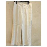 Sz 10 Rafaella White Linen Wide Leg Pants