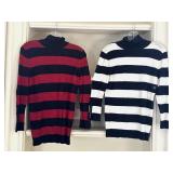 (2) Express Striped Turtleneck Sweater Dresses