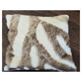 Brown Zebra Hide Throw Pillow