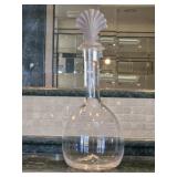 11 1/4" Glass Decanter w/Glass Seashell Stopper