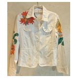 Sz 38 EU Escada White Embroidered Light Jacket