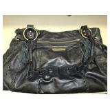 Isabella Fiore Black Leather Hobo Bag with