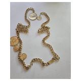 Large Heavy Gold Tone Coin Belt