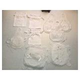 Vintage Hand Embroidered Cloth Coasters w/Holder,