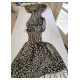 Black, Gray, and Brown Animal Print Scarf with