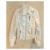 Sz MD Calvin Klein White Hooded Windbreaker Jacket