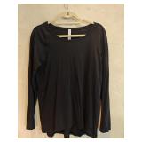 Sz 8 Lululemon Black LS Pima Cotton Top