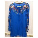 Sz: M, Johnny Was Embroidered Shirt