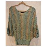 LG Missshop Open Knit Metallic Sweater Top