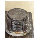 Marble Coaster Set of 7 and Holder