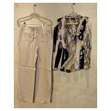 MD Hale Bob Silk Top & Linen Pants