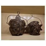 Metal Turtle & Fish Candle Holders