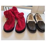 Sz 8 UGG Leopard Print Hard Sole Slippers + Soft