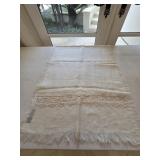 22x76 Javier Simorra Linen Scarf w/Crochet
