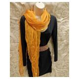 MD Black Scrunch Mini Dress w/ Beaded Stretch