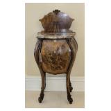 Diminutive French Inlaid Marbled Top Bombe