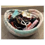 Heart Shaped Rolled Fabric Basket w/Masks