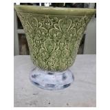 11x11 Green Ceramic Planter