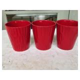 (3) 5"ï¿½5.5" Red Planters