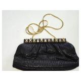 Black Leather Jeweled Purse by Ashneil with a
