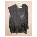 Sheer Black Shirt with Cami & a Pr of Lisette