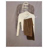 Turtleneck, Tribal Brown Pants & Cardigan