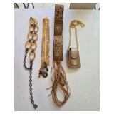 Snakeskin Cell Phone Case on Chain, Leather