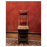 58.5" Antique Solid Wood Chair/Ladder