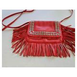Sonya Rykiel Red Leather Fringed Bag