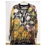 Sz: M, Johnny Was Silk Floral Tunic Shirt
