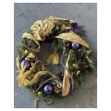 17" Purple and Gold Wreath