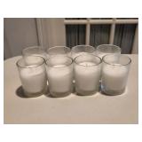 (8) NEW Votif Candles w/Clear Holders