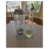 Glass Straw Keeper & Glass Oil Bottle