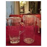 (2) Acrylic Pitchers 10" & 9.5"